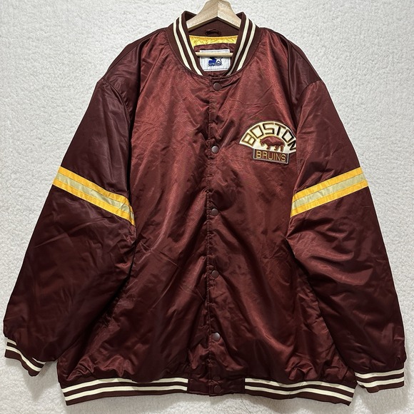 BOSTON BRUINS NHL STARTER Satin Jacket Traditional MAROON‎ Big Man's Size 6XL